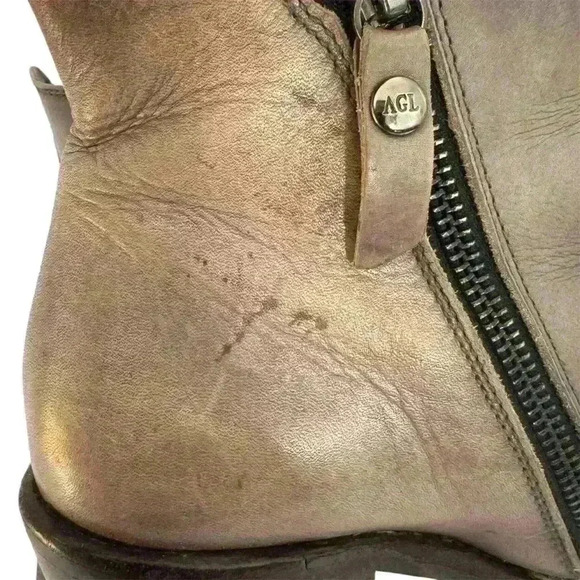 AGL Double Zipper Gray Ankle Boots Sz 8 EU 38 Pre loved - Picture 14 of 16